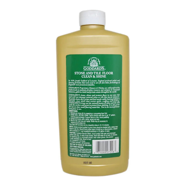 Bottle of Goddard's Stone and Tile Floor Cleaner with green label on a white background