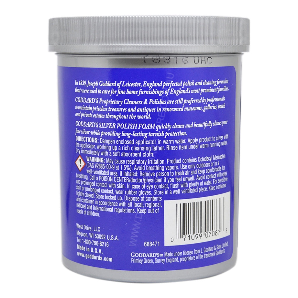 Goddards Silver Foam is easily rinsed away, leaving a tarnish-resistant barrier to protect silver from future tarnishing.