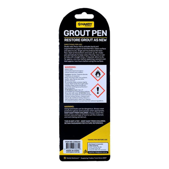 Handy Hardware Restore Grout Pen White 6ml 238644