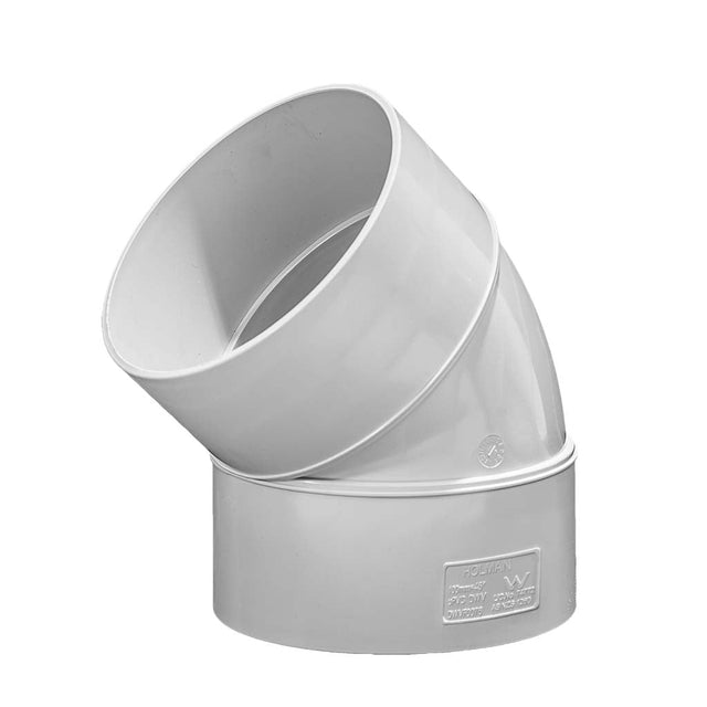 Holman 100mm 45° F&F PVC Elbow DWVF0076