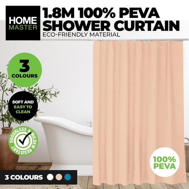 HOME MASTER PEVA Shower Curtain 1.8M With Hooks 218455