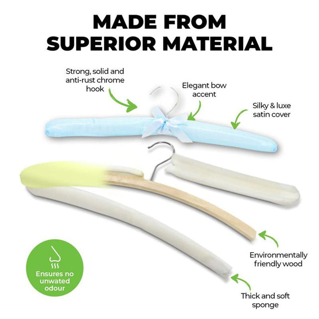 HOME MASTER Satin Padded Coat Hanger 5Pcs 237524