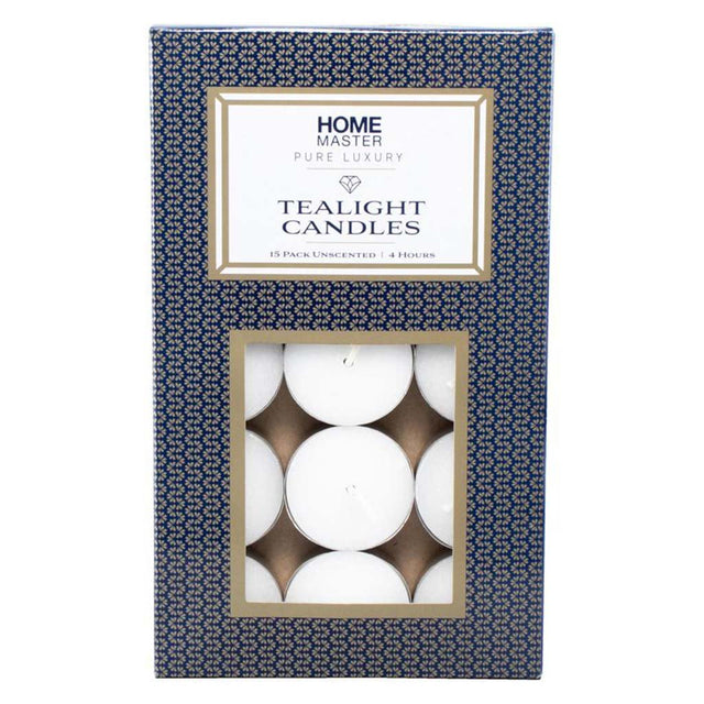 HOME Master Smokeless Tea Light Candle 4 Hours 15Pcs 145126