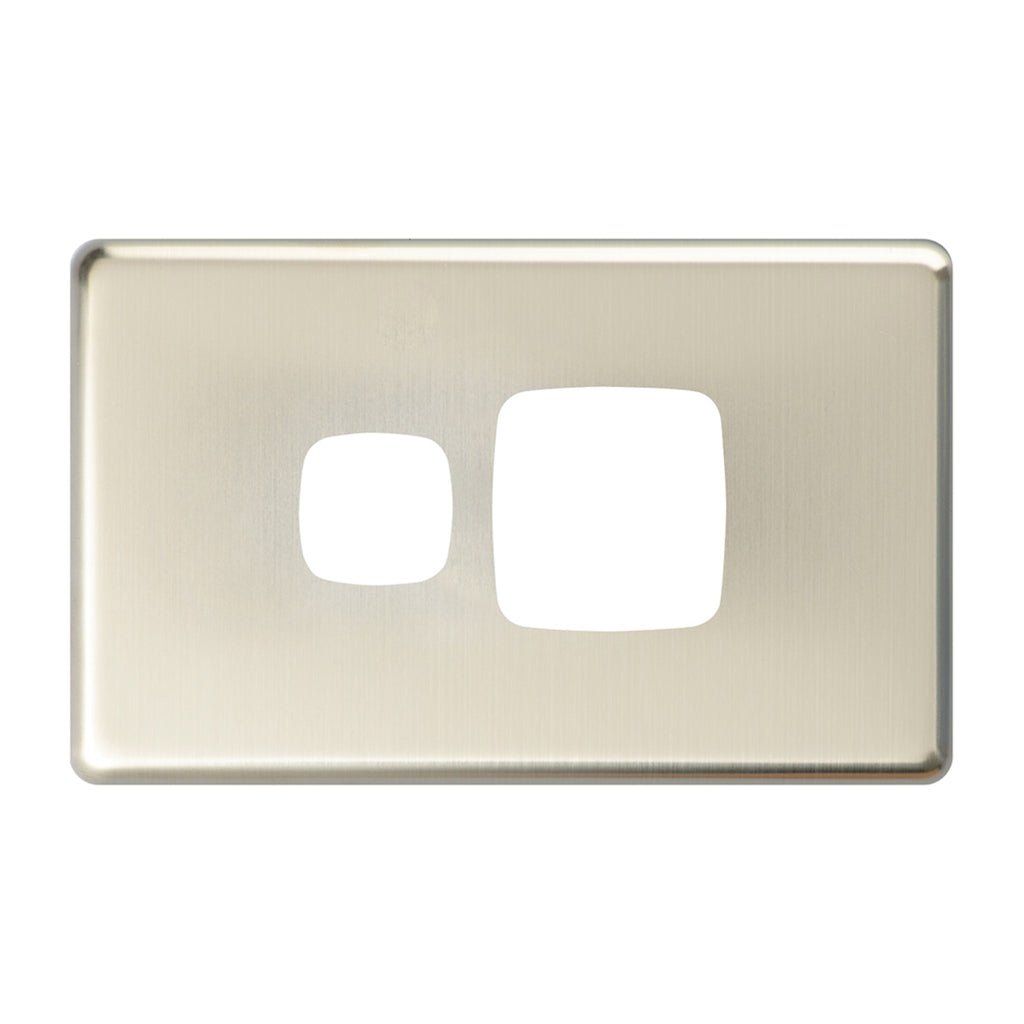 HPM Excel Single Power Point Cover Plate Matt Silver CDXL787PLMS
