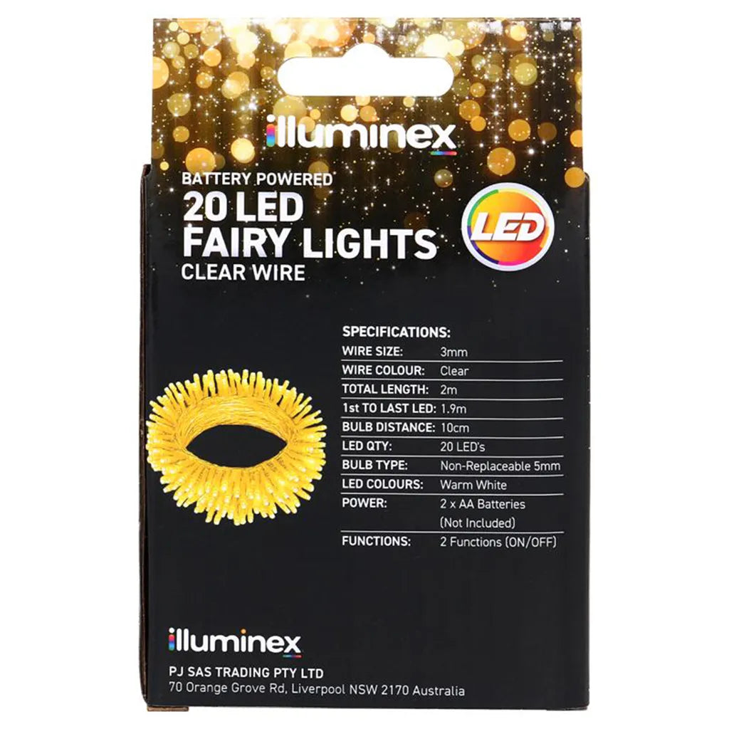 illuminex Battery Fairy Lights Warm White 20LED 188833