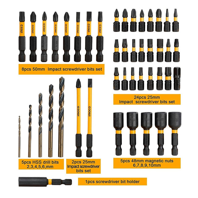 Ingco Impact Screwdriver Bit Set 45Pcs HTE - AKDL24502