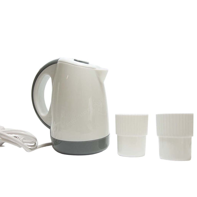 KORJO 400ml Dual Voltage Portable Kettle Travel Jug with 2 Water Cups TJ50D