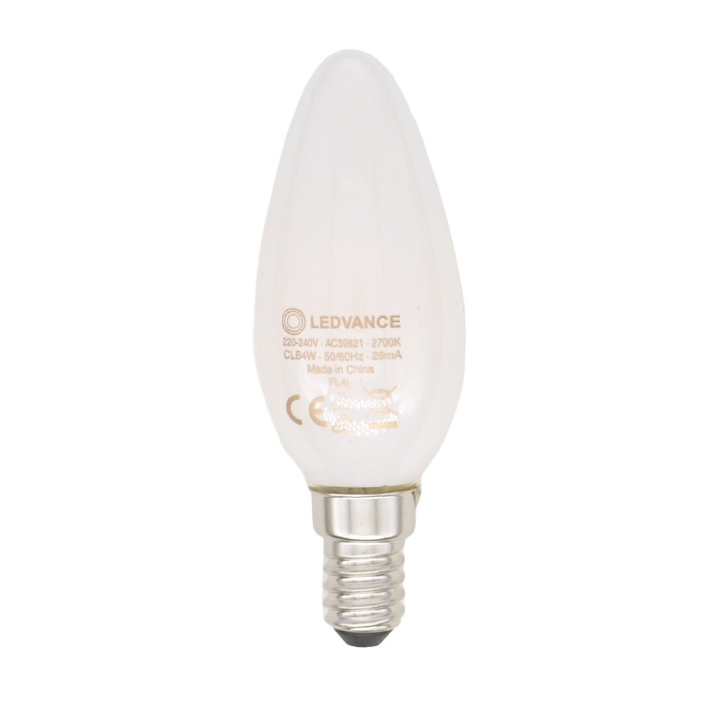 Ledvance Candle LED Light Bulb E14 240V 4W Pearl W/W
