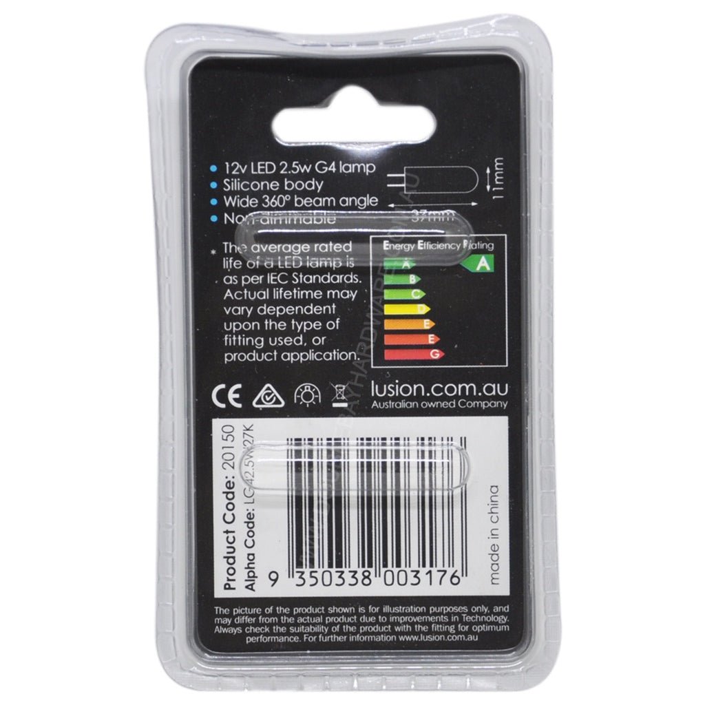Lusion Bi - Pin LED Light Bulb G4 12V 2.5W W/W Clear 20150