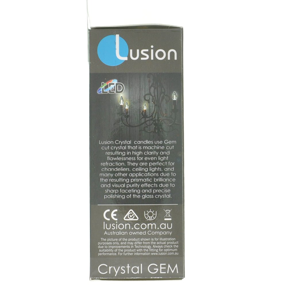 Lusion Candle Crystal GEM LED Light Bulb B15 240V 4W W/W 20277