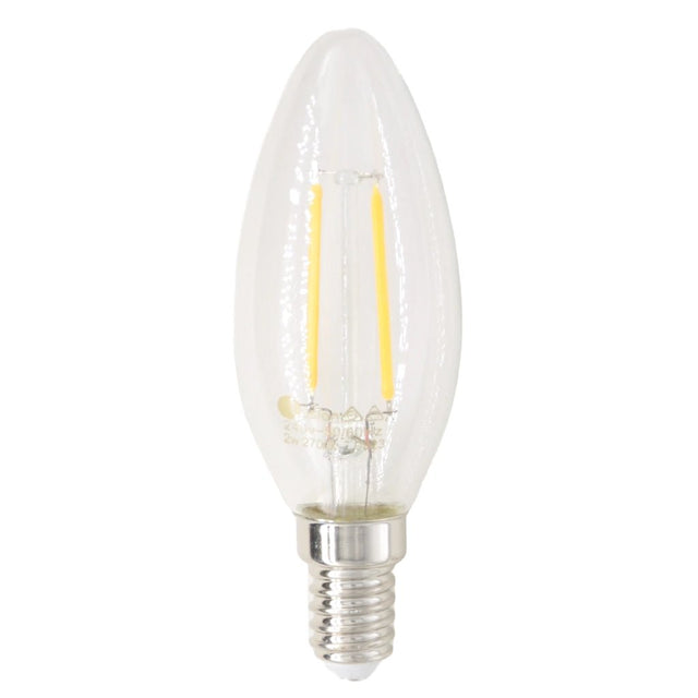 Lusion Candle Filament LED Light Bulb E14 240V 2W W/W 20198