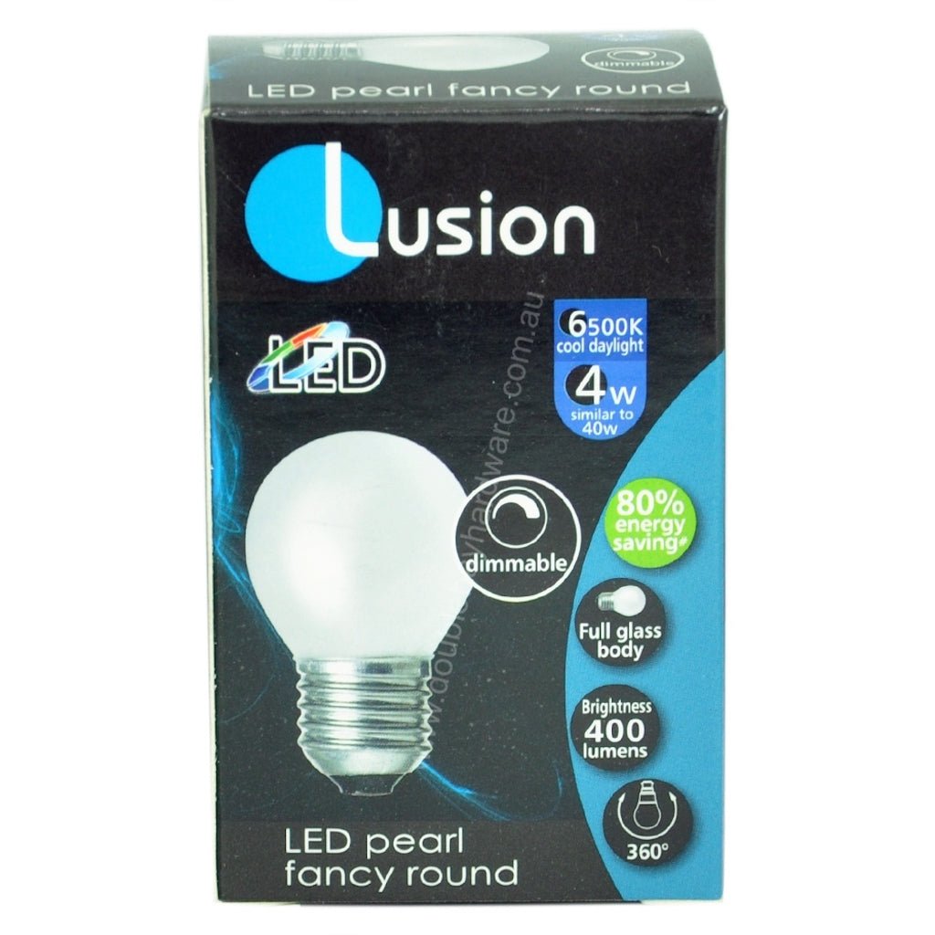 Lusion Fancy Round LED Light Bulb E27 240V 4W D/L Pearl 20265