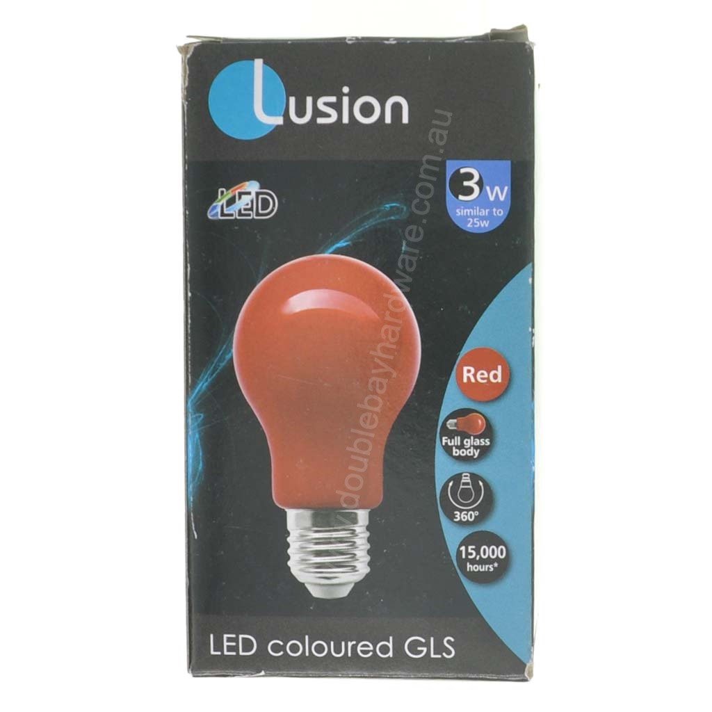 LUSION GLS Coloured LED Light Bulb E27 240V 3W Red 20700