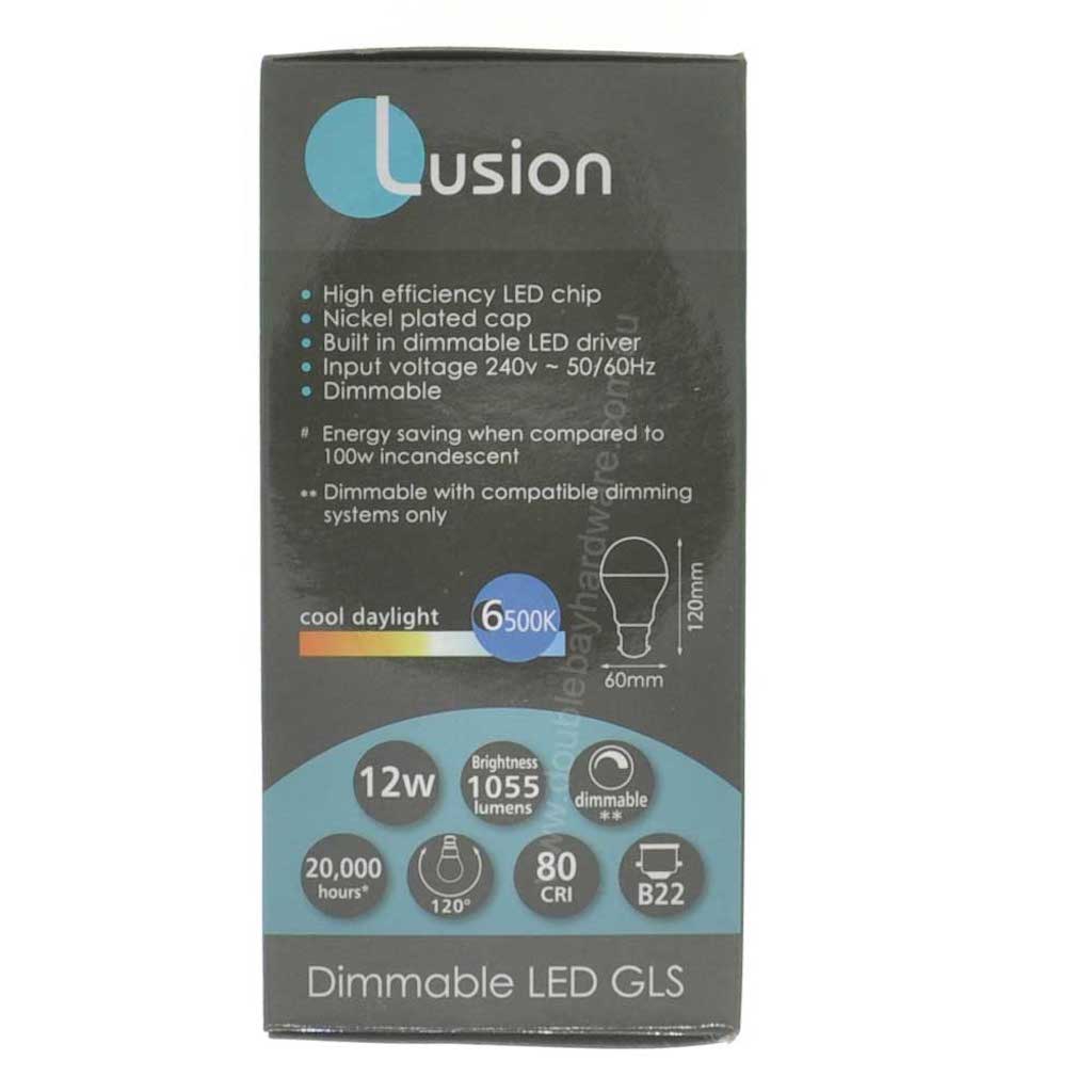 Lusion GLS LED Light Bulb B22 240V 12W C/DL Opal 20424