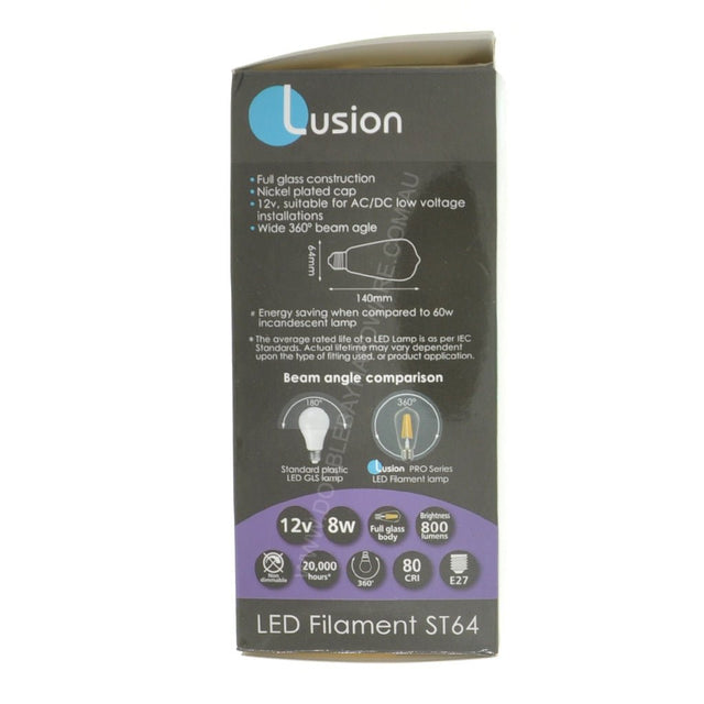Lusion LED ST64 Filament E27 12V 8W W/W 20991