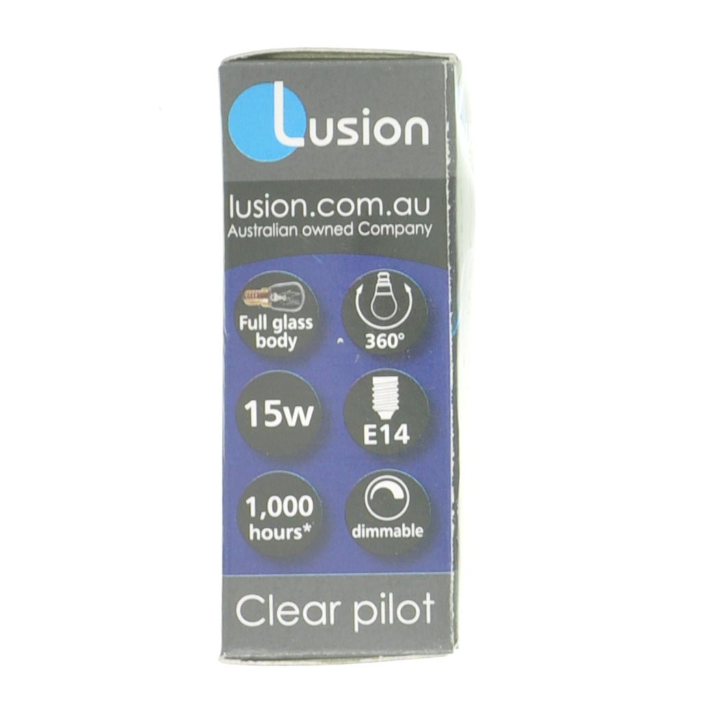 Lusion Pilot Light Bulb E14 240V 15W Clear 45007
