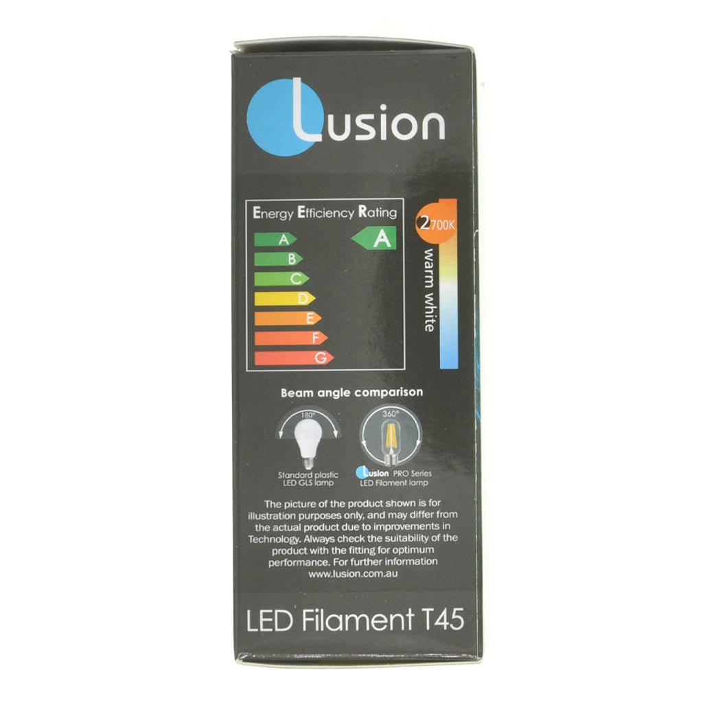Lusion T45 Filament LED Light Bulb E27 240V 8W W/W 20970