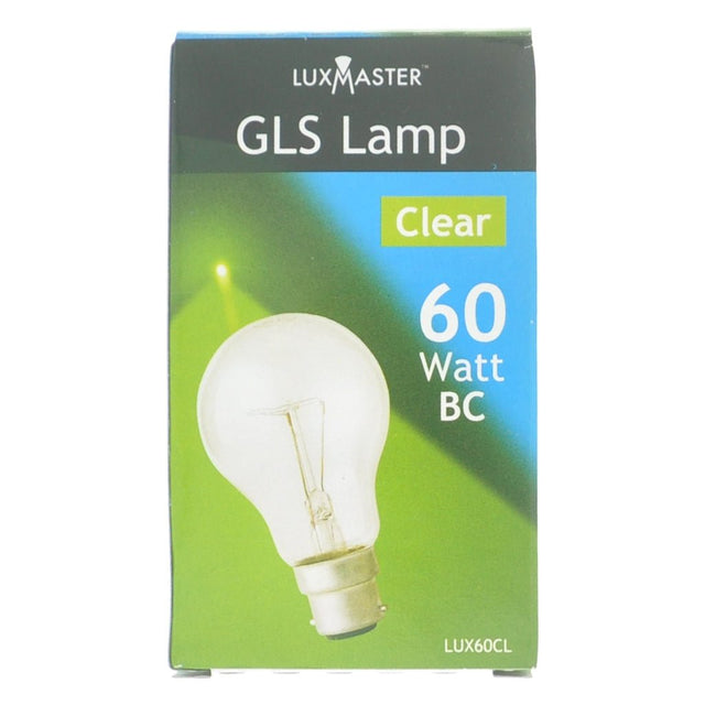 LuxMaster GLS Incandescent Light Bulb B22 260V 60W Clear