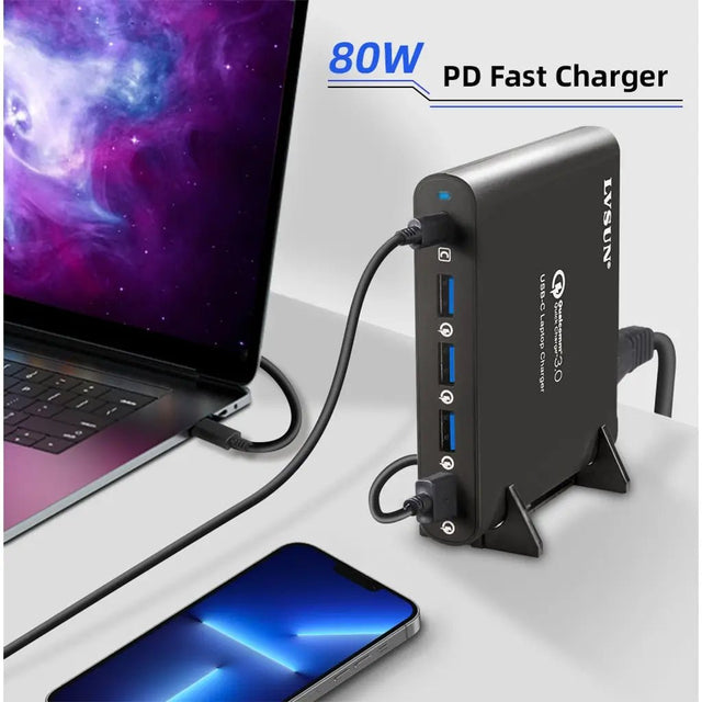 LVSUN 80W USB - C Laptop & QC3.0 Ultra Fast Charger LS - Q5U - PD