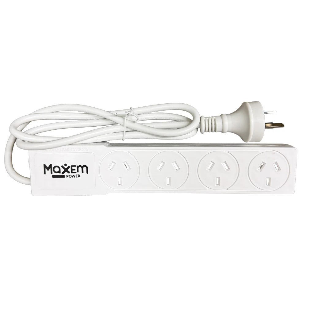 MaxEm 4 way Power Board 10A With Overload Protection White ELS - 0164