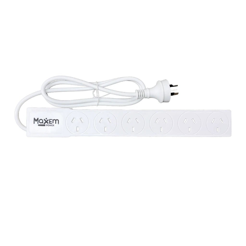 MaxEm 6 Way Power Board 10A With Overload Protection White ELS - 0165