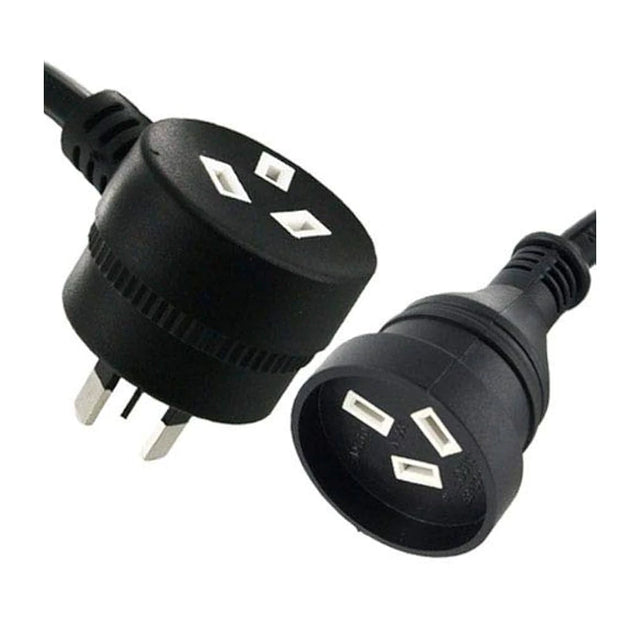 MaxEm Extension Lead With Piggy Back 1.8M Black ELS - 0629