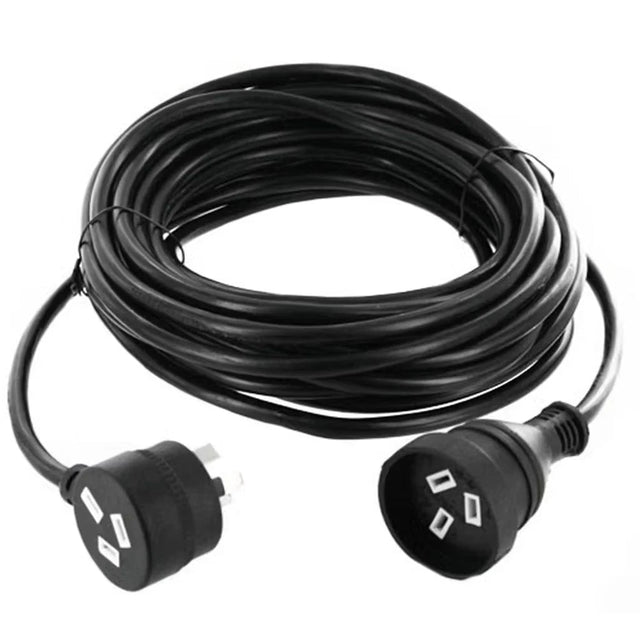 MaxEm Extension Lead With Piggy Back 1.8M Black ELS - 0629