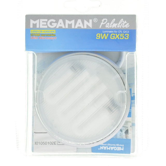 MEGAMAN Compact Fluorescent Light Bulb GX53 240V 9W W/W