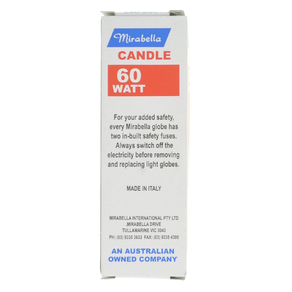 Mirabella Candle Incandescent Light Bulb B22 240V 60W Clear 306031