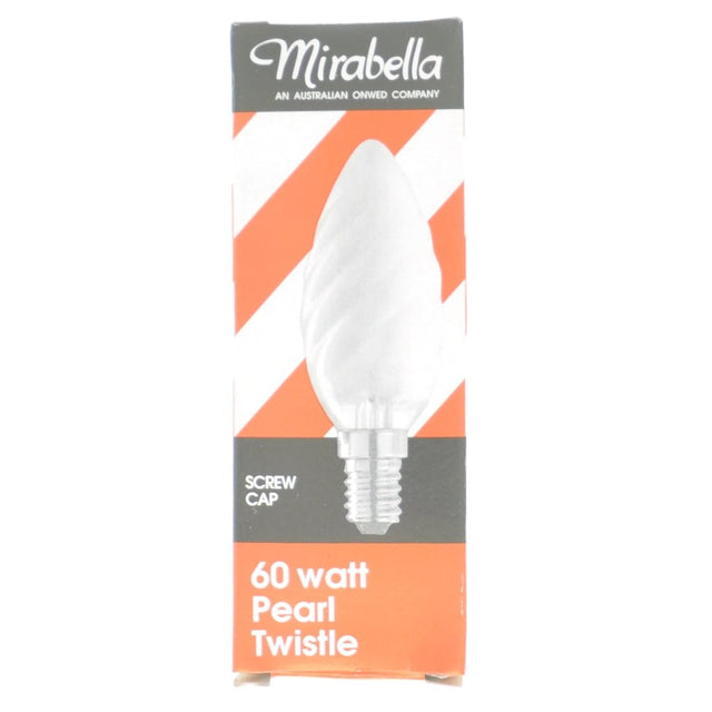 Mirabella Twist Candle Incandescent Light Bulb E14 240V 60W Pearl