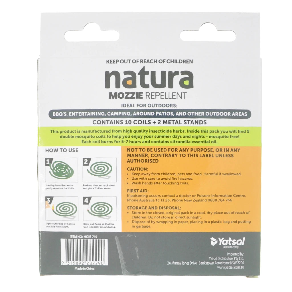 natura Citronella Mosquito Coils 7HR 10Pcs HOM-749