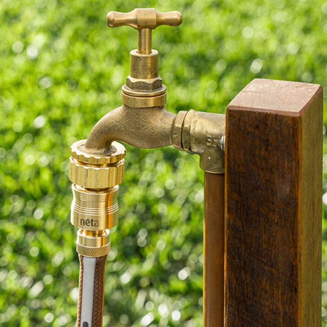 neta Solid Brass Screw - On Hose Connector Fits 12mm Hose MH/RBC00NL44