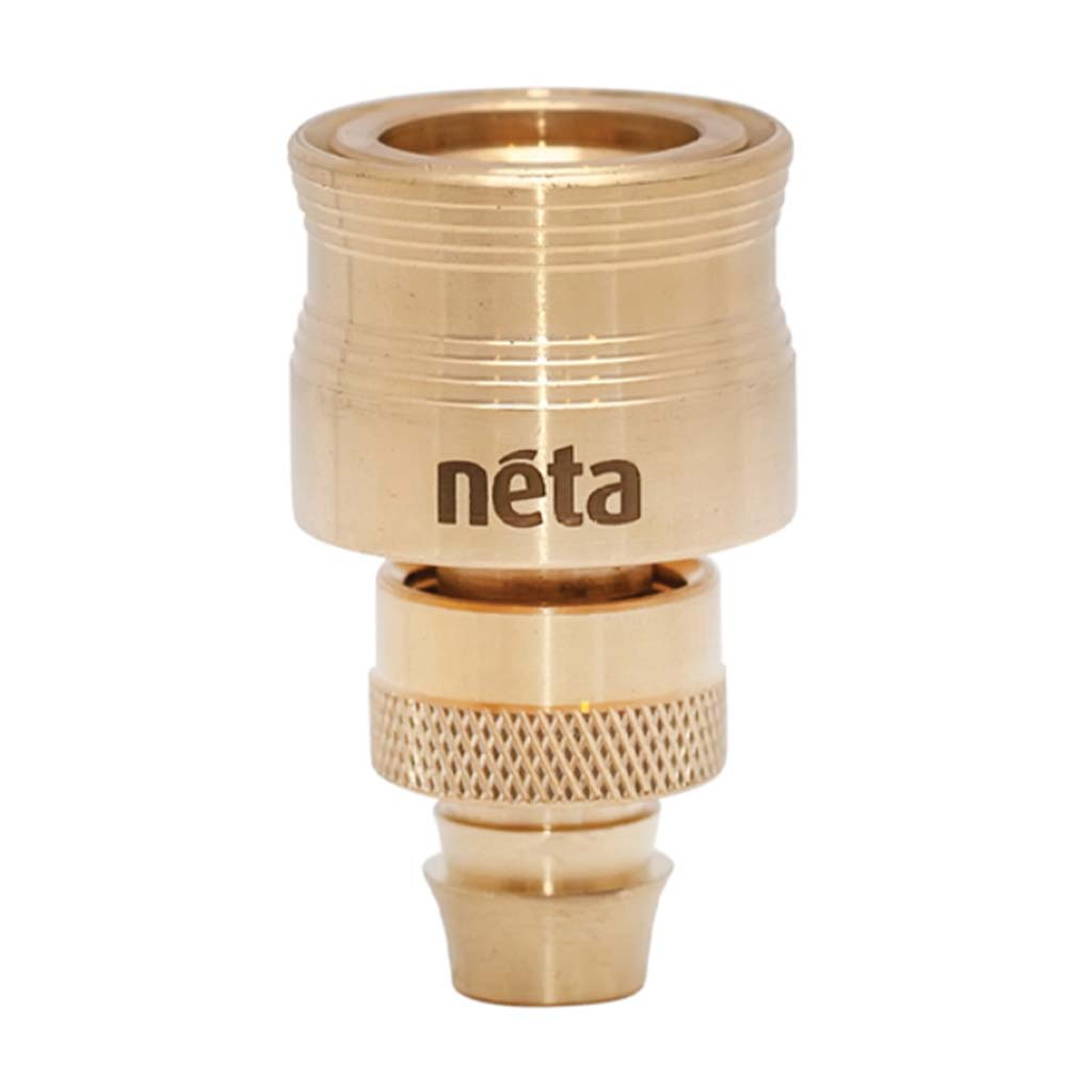 neta Solid Brass Screw-On Hose Connector Fits 12mm Hose MH/RBC00NL44