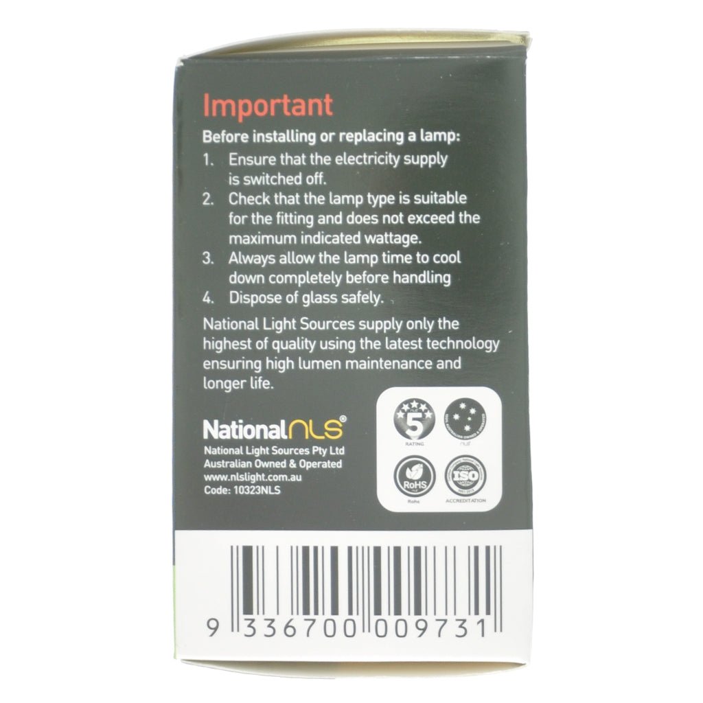 nls GLS Halogen Light Bulb B22 240V 28W Frost