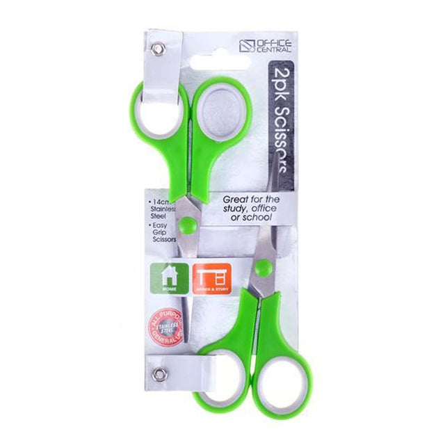 Office Central Stainless Steel Scissors 14cm 2Pcs 222292