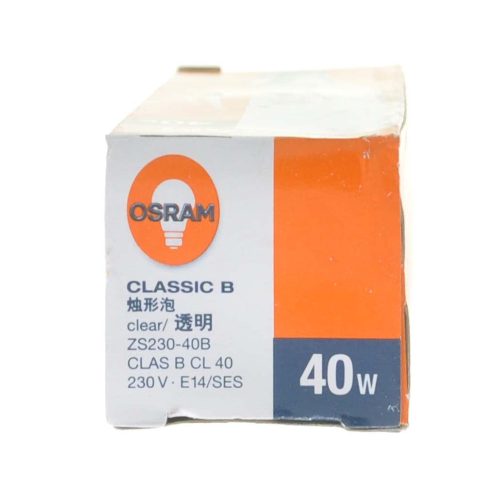 OSRAM Candle Incandescent Light Bulb E14 240V 40W Clear ZS230 - 40B