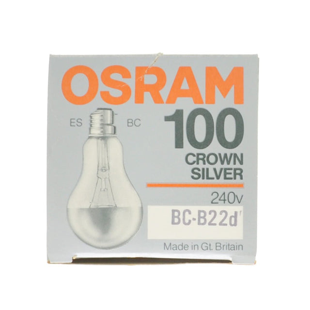 OSRAM Crown Silver Top Incandescent Light Bulb B22 240V 100W