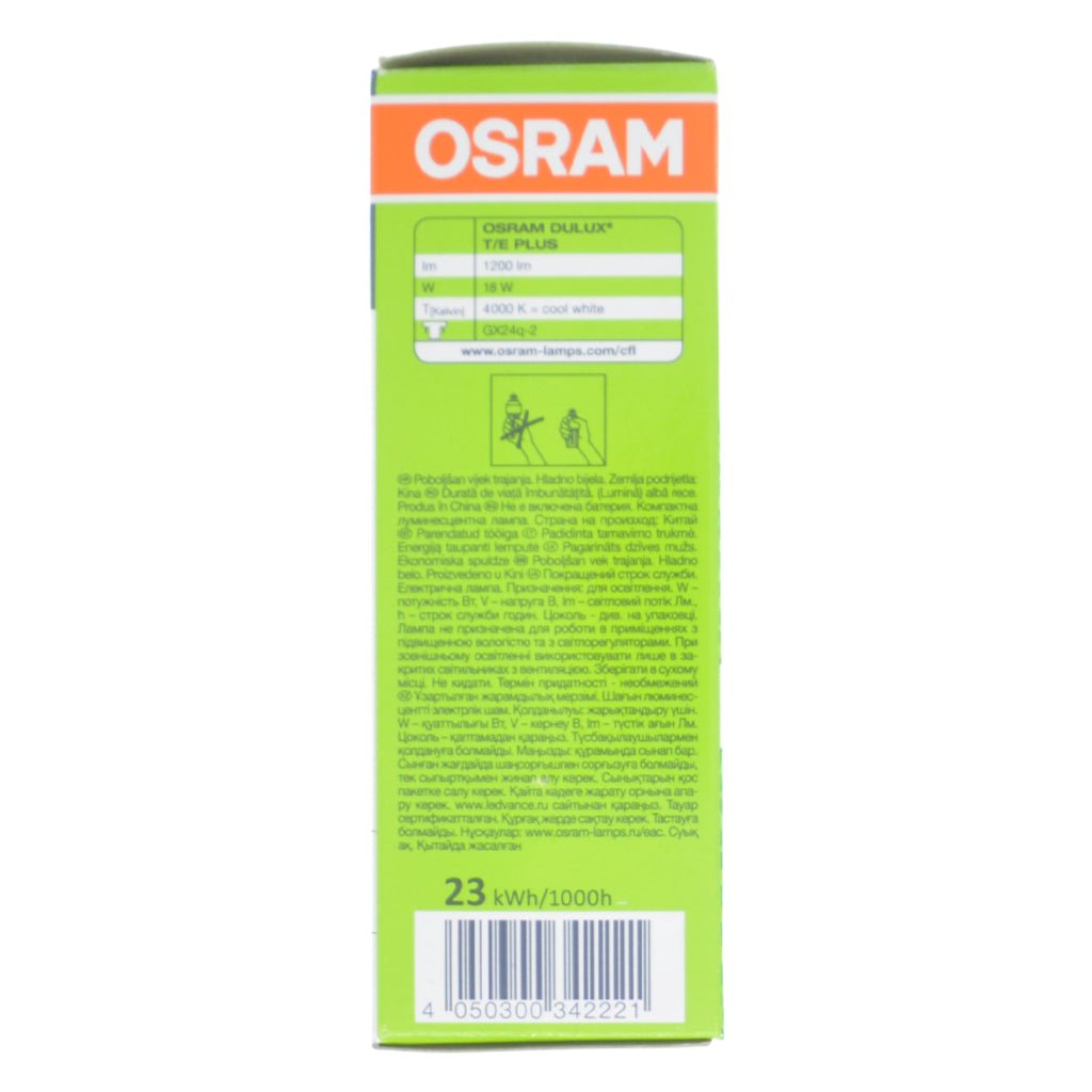 Osram Dulux T/E Plus Compact Fluorescent Light Bulb GX24q - 2 18W/840