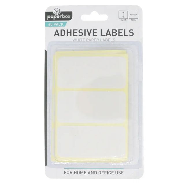 Pack of adhesive labels with a white background
