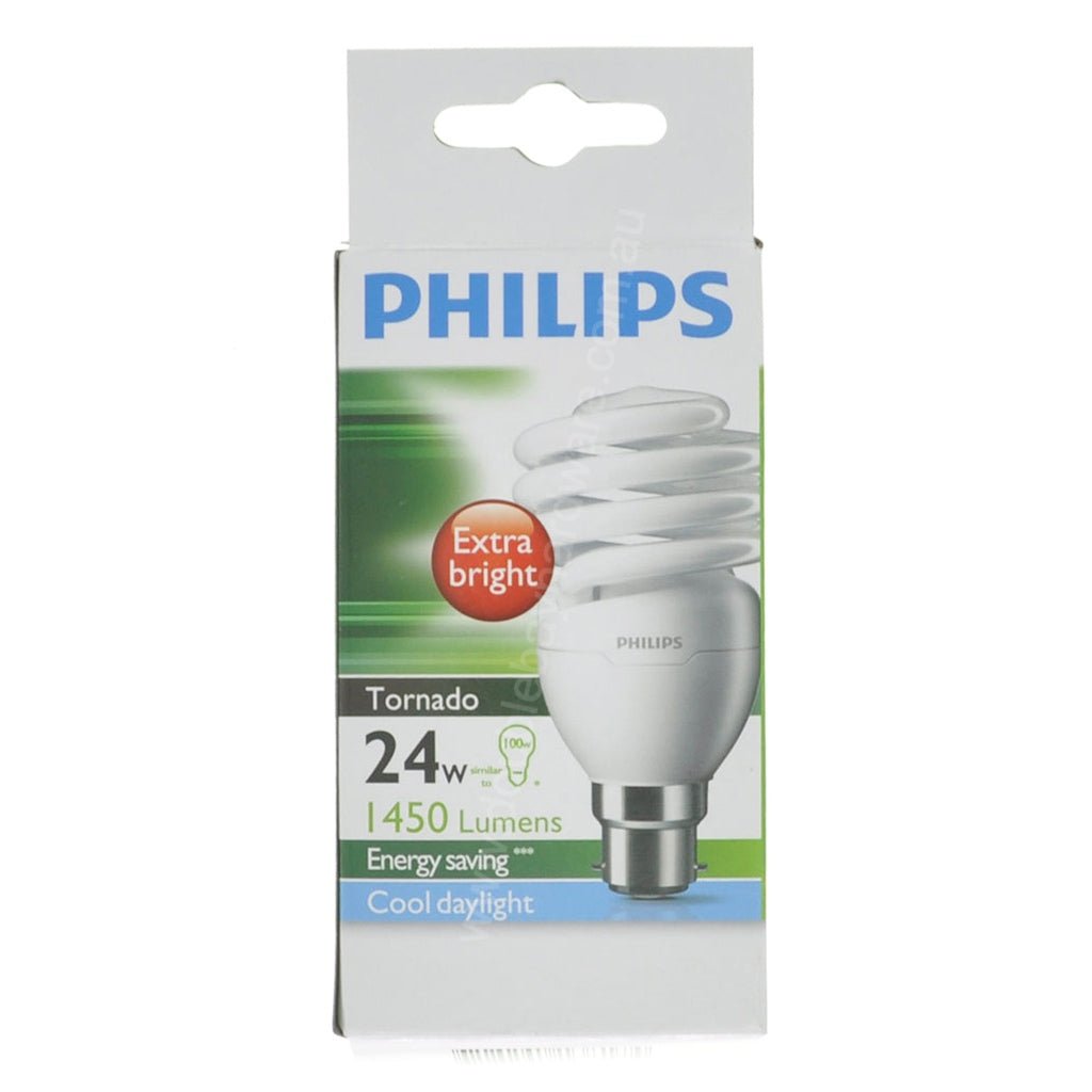 PHILIPS Tornado Spiral Energy Saving Light Bulb B22 240V 24W C/DL