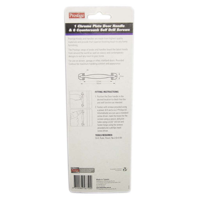 Prestige Door Handle Chrome Plated 200mm WTC0200