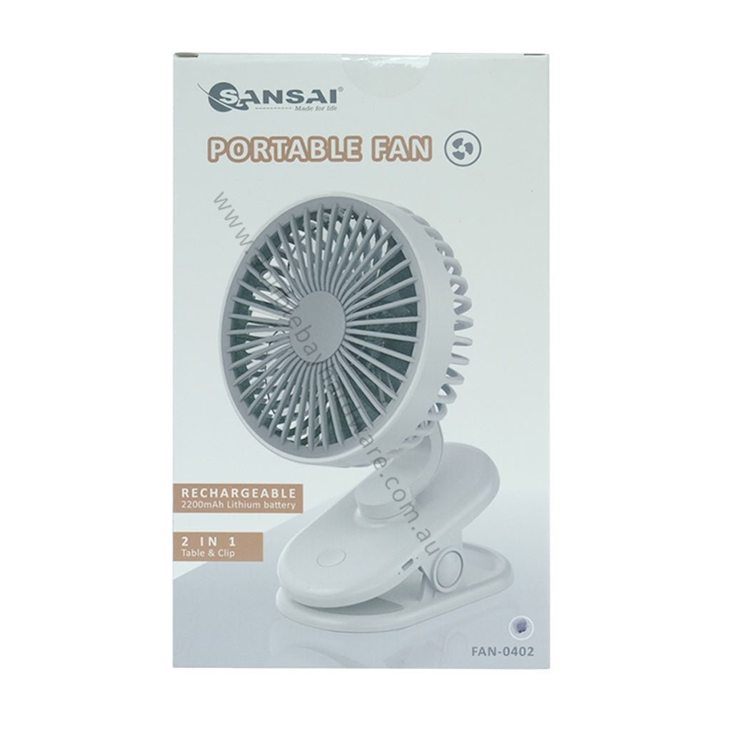 SANSAI Clip/Desktop Rechargeable Portable Fan FAN - 0402