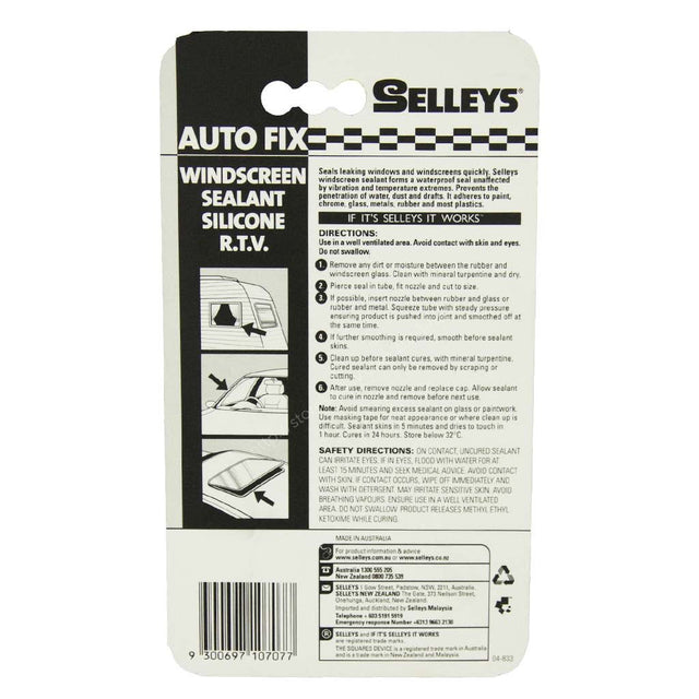 SELLEYS AUTOFIX Windscreen Sealant Blacks 75g