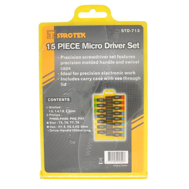 Sprotek Precision Screwdriver Set 15Pcs STD - 713