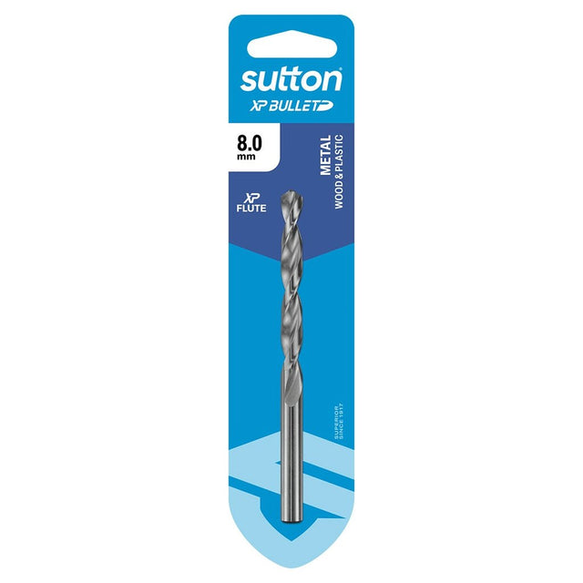 suttontools XP Bullet Jobber Drill Bit For Metal, Wood, Plastic 8.0mm D220H0800