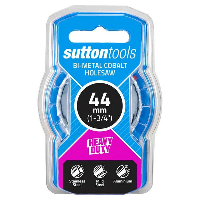 Sutton Tools bi-metal cobalt holesaw packaging with size 41 mm on a white background