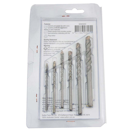 suttontools Masonry Bits 4.0, 5.0, 5.5, 6.5, 8.0, 10.0mm