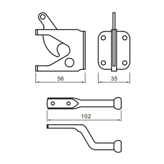 Trio Improved Gate Latch Zinc Plated 102mm BWIMDLATCHZP
