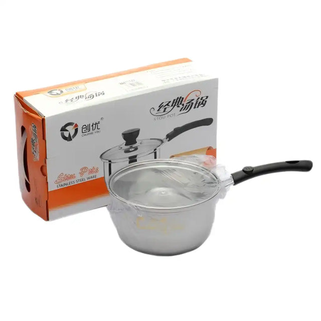 Turtle Stainless Steel Milk Pan With Glass Lid 16cm