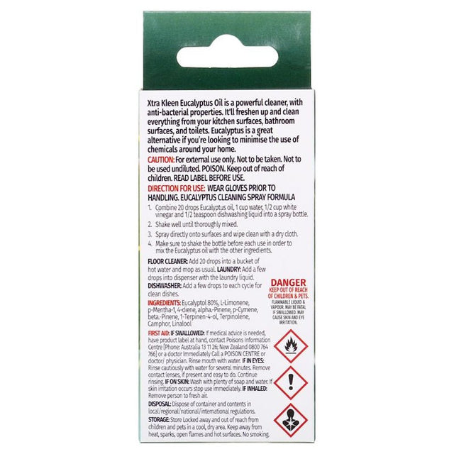 Xtra Kleen Concentrate Eucalyptus Oil Anti - Bacterial Cleaner 10ml 286553